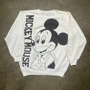 Vintage 90s Mickey Mouse White Graphic Sweatshirt